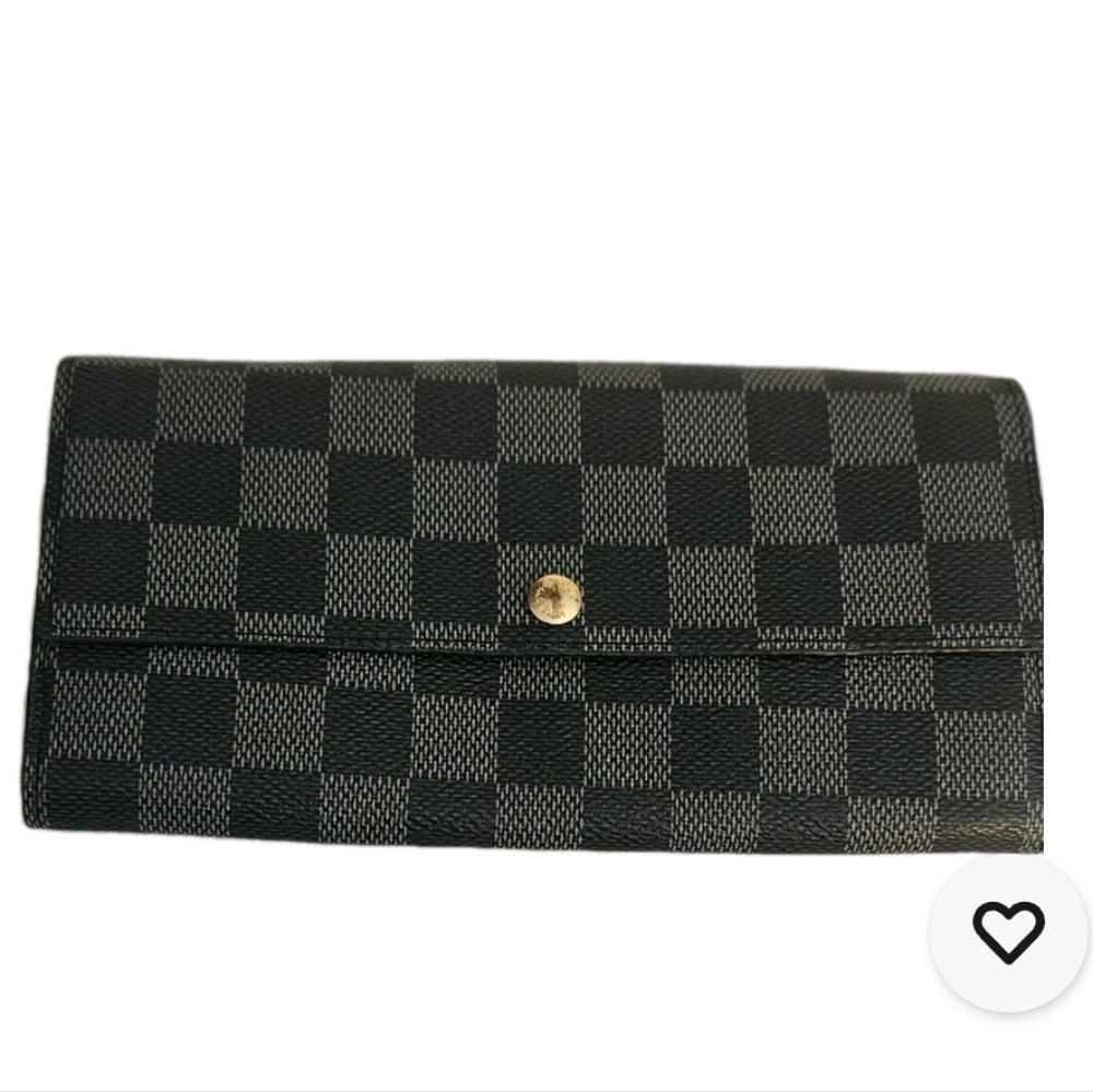 New Vintage LOUIS VUITTON Porte Monnaie Credit Wallet Damier Leather N61725 Grey